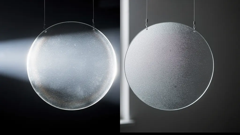 Split-screen comparison showing hard specular light versus soft diffused light through a diffusion filter