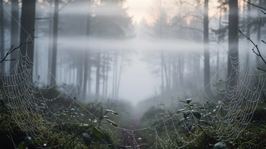 Weather monitoring station in a misty forest showing the conditions for fog formation.
