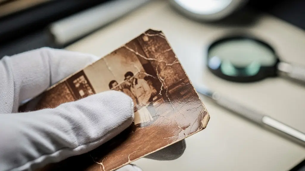 Macro photography of authentication documents and vintage prints under magnification