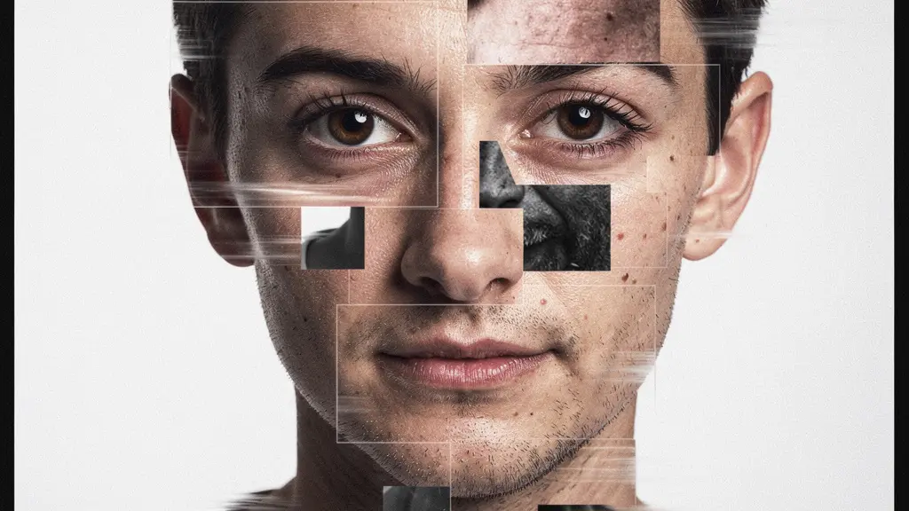 Fragmented portrait showing multiple angles and perspectives in a cubist-inspired composition