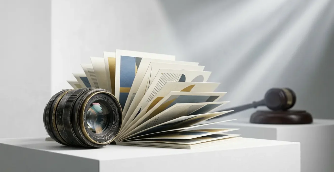 Abstract artistic representation of contemporary photography market dynamics