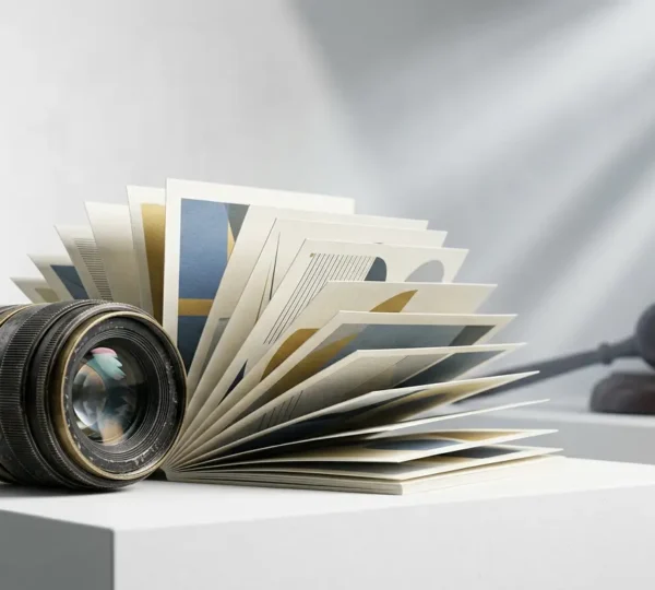 Abstract artistic representation of contemporary photography market dynamics