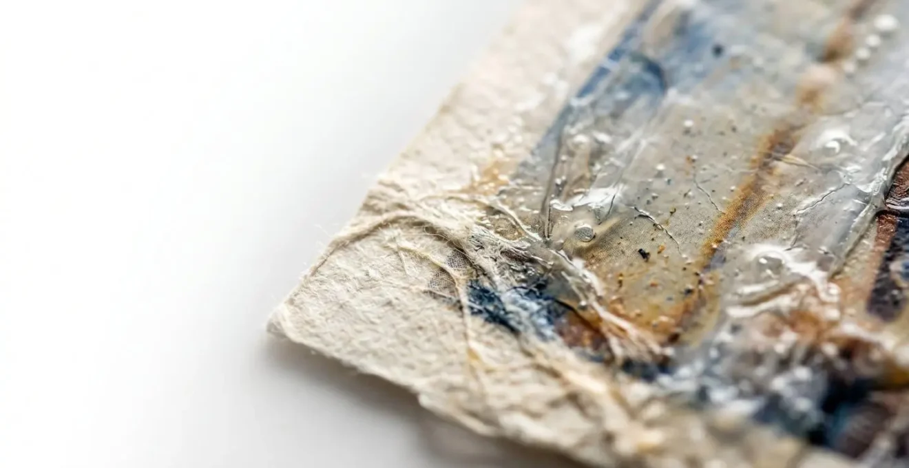 Abstract representation of mixed media photographic art showing layers and textures