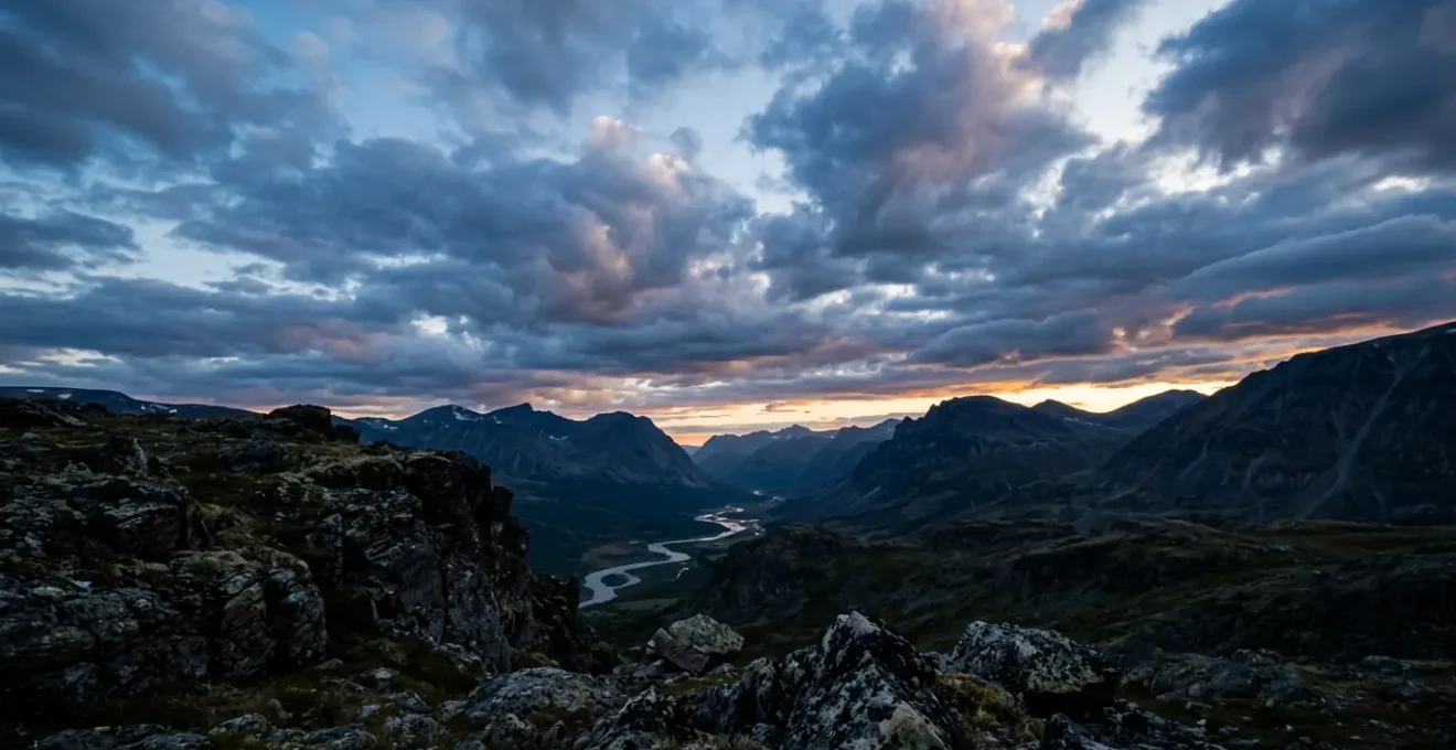 Wide landscape photograph showcasing natural high dynamic range with detailed foreground and balanced sky exposure without fake HDR look