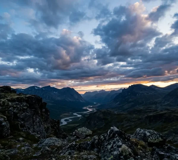 Wide landscape photograph showcasing natural high dynamic range with detailed foreground and balanced sky exposure without fake HDR look
